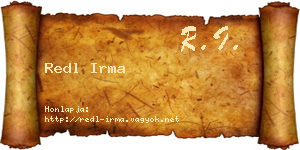 Redl Irma névjegykártya